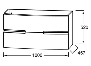 Тумба под раковину Jacob Delafon Nona EB1889RU-G98 100 см с интегрированными ручками тёмно-синий